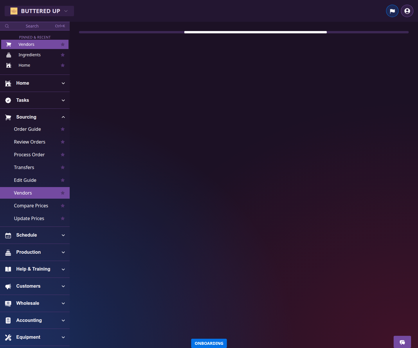 Vendor detail page showing purchasing and price context